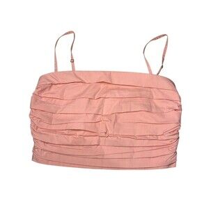 Abercrombie & Fitch Tank Top Ruched Pink Spaghetti Straps Y2K S
